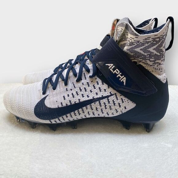 Nike Alpha Menace Elite 2 Flyknit Navy Football Cleats BV2077-101 Mens size 10.5 - Picture 2 of 10